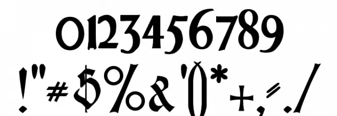 PommernGotisch Font OTHER CHARS