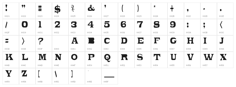 PonchoVia Regular Character Map