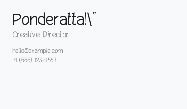 Ponderatta!" Business Card