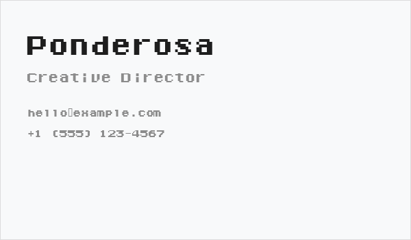 Ponderosa Business Card