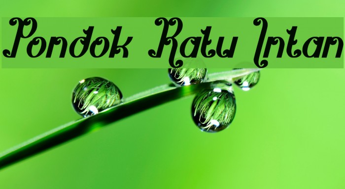 Pondok Ratu Intan Font examples