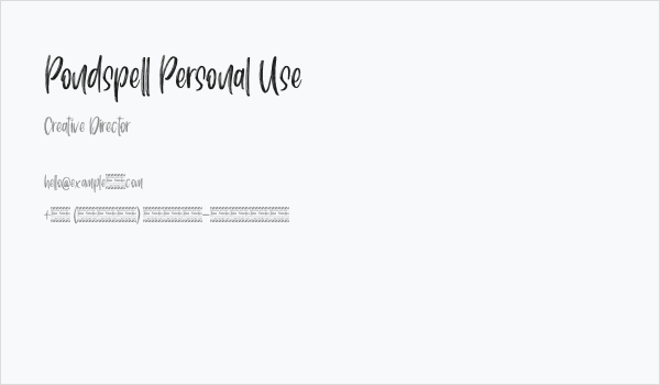 Pondspell Personal Use Business Card