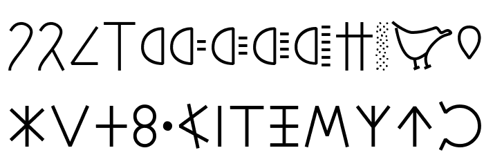 Ponegraphs Schriftart Kleinbuchstaben