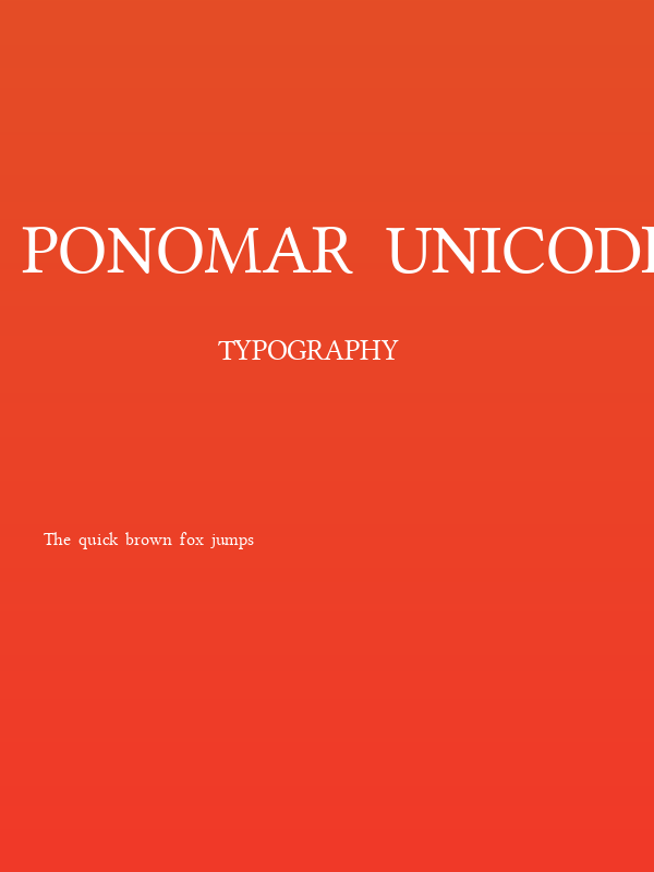 Ponomar Unicode TT Poster