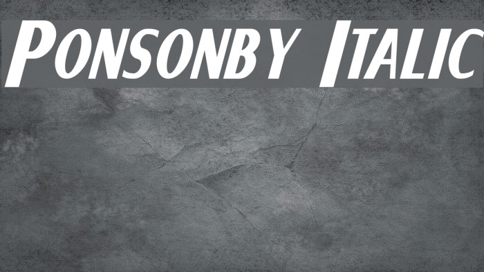 Ponsonby Italic Font examples