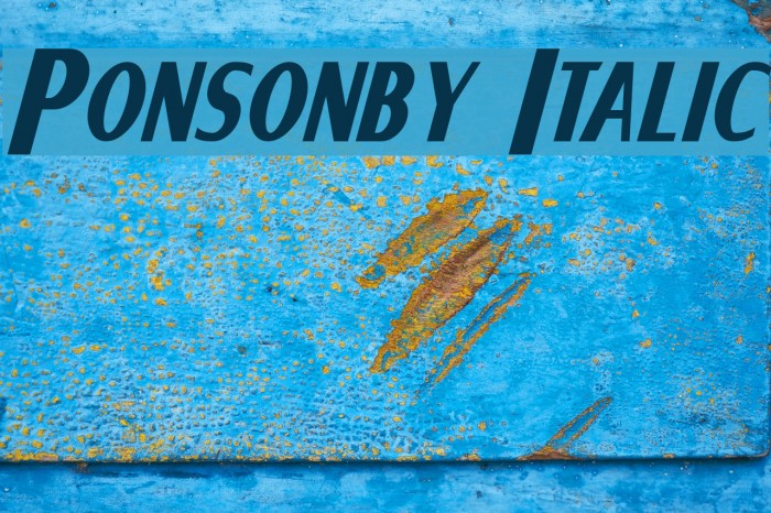 Ponsonby Italic Font examples