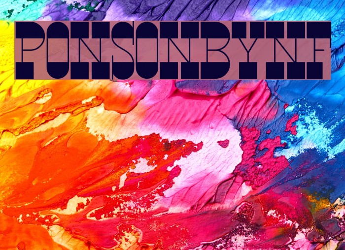 PonsonbyNF Font examples