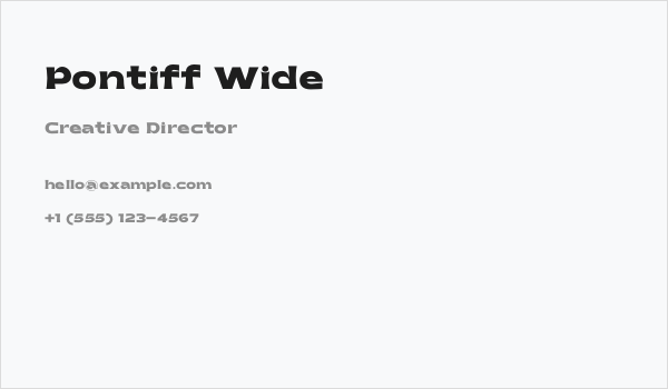 Pontiff Wide Business Card