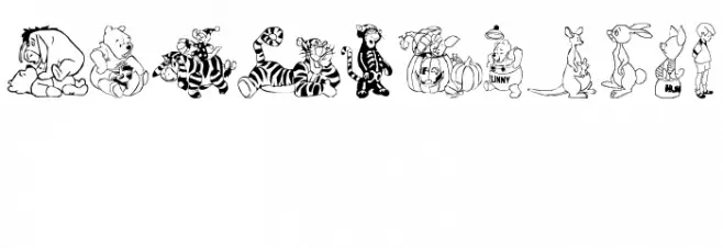 Pooh Bear Шрифта ВЕРХНИЙ