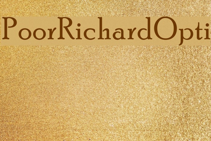 PoorRichardOpti Font examples