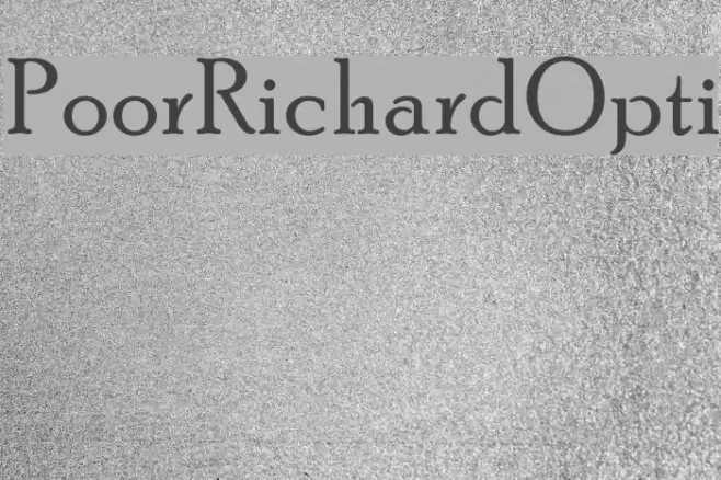 PoorRichardOpti Font examples