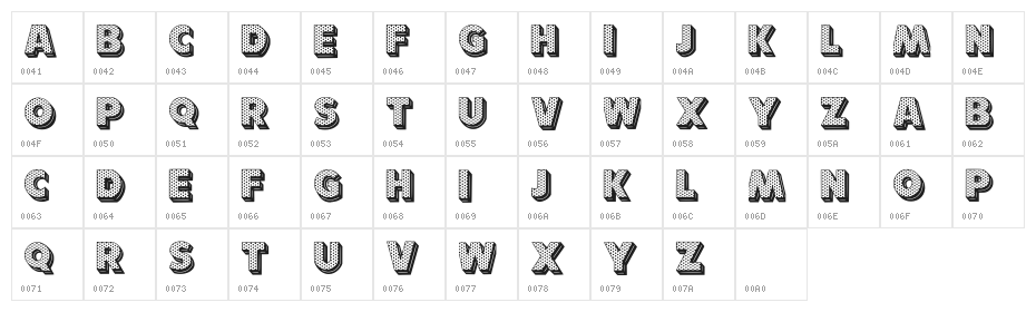 Pop Art Regular Character Map