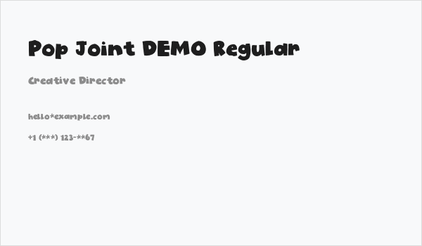 Pop Joint DEMO Regular Business Card