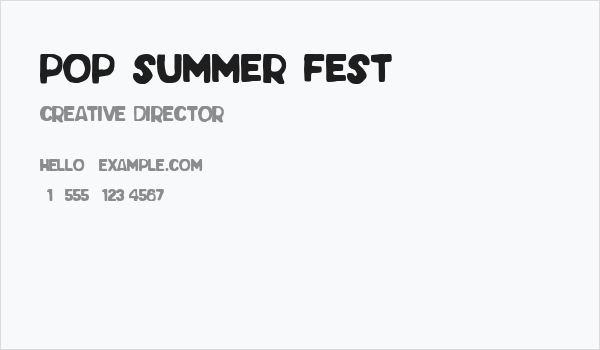 Pop Summer Fest Business Card