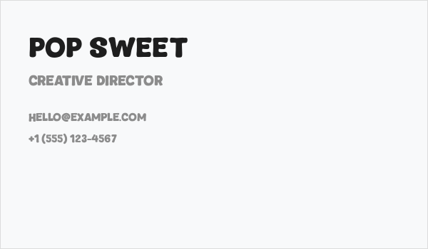 Pop Sweet Business Card