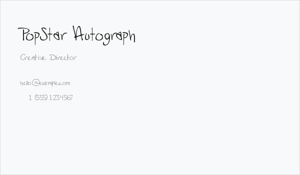 PopStar Autograph Business Card