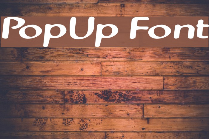 PopUp Font examples