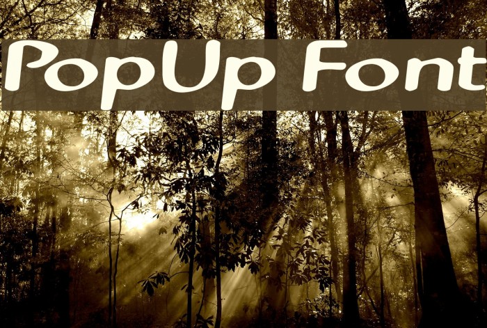 PopUp Font examples
