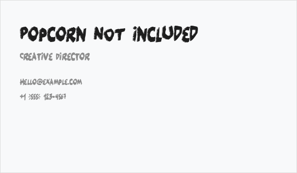 Popcorn NOT included Business Card