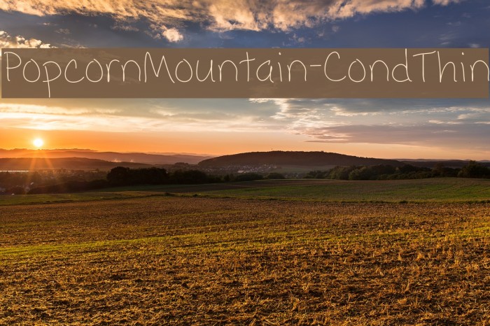 PopcornMountain-CondThin Font examples