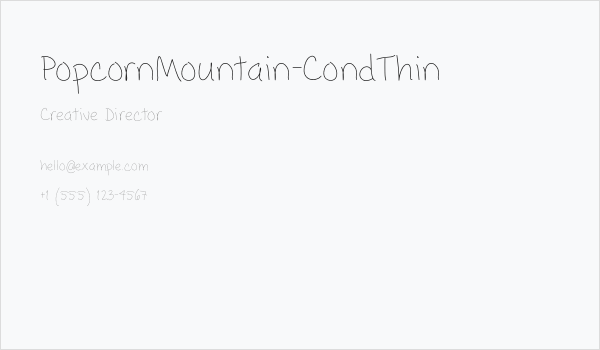 PopcornMountain-CondThin Business Card