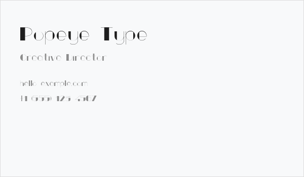 Popeye Type Business Card