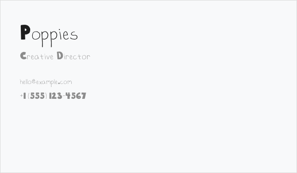 Poppies Business Card