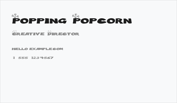 Popping Popcorn Business Card