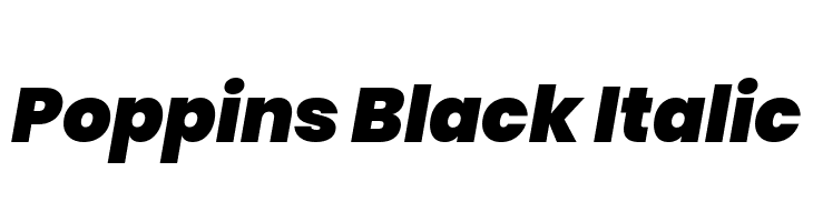 Poppins Black Italic Font
