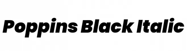 Poppins Black Italic  नि: शुल्क फ़ॉन्ट्स डाउनलोड