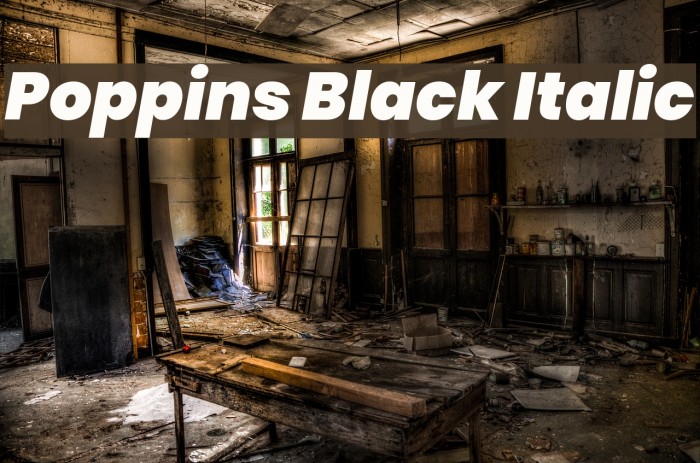 Poppins Black Italic Font examples