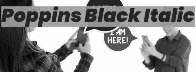 Poppins Black Italic Font examples