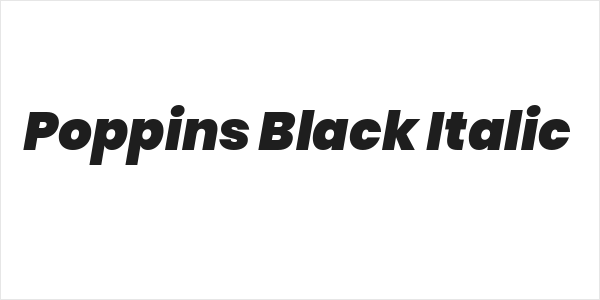 Poppins Black Italic Logo