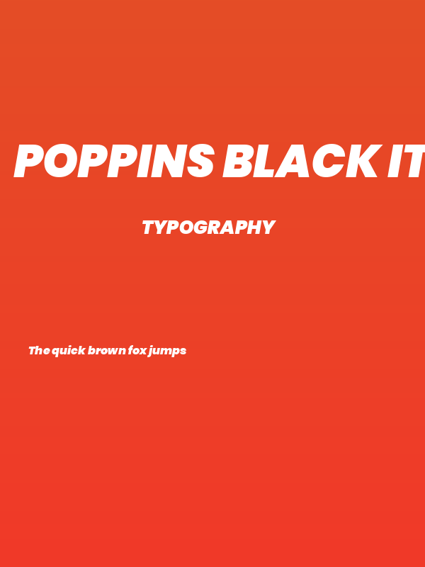 Poppins Black Italic Poster