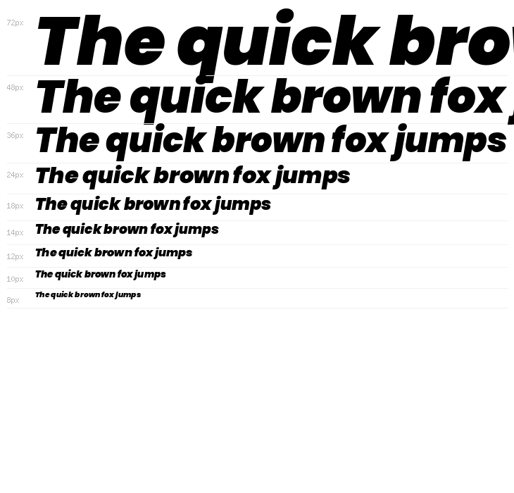 Poppins Black Italic Waterfall