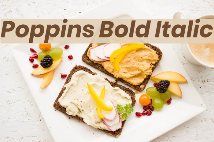 Poppins Bold Italic Font examples