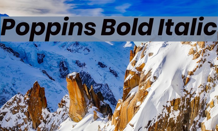 Poppins Bold Italic Font examples