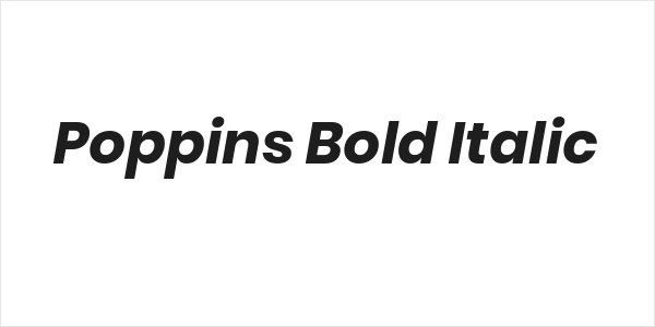 Poppins Bold Italic Logo