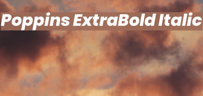Poppins ExtraBold Italic Font examples