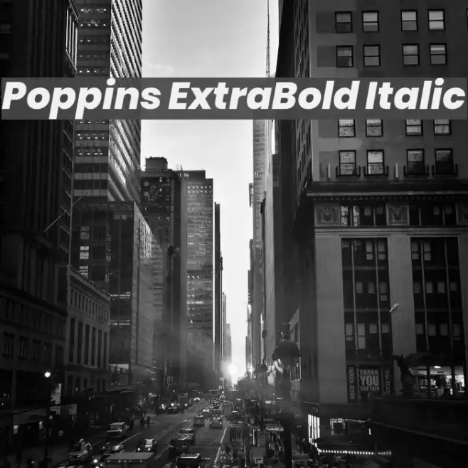 Poppins ExtraBold Italic Font examples