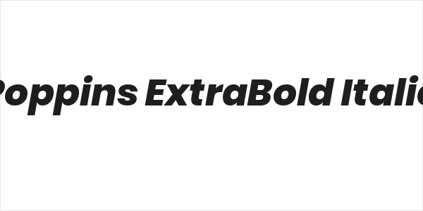 Poppins ExtraBold Italic Logo