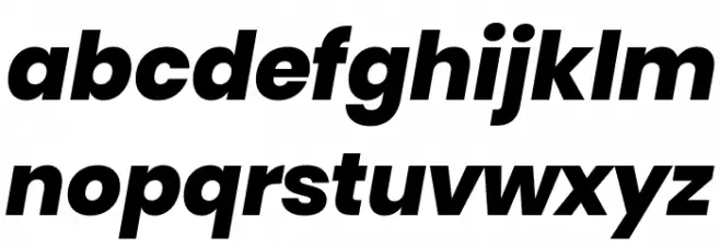 Poppins ExtraBold Italic Font LOWERCASE