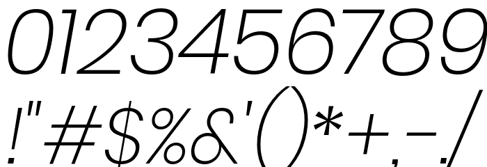 Poppins ExtraLight Italic Polices AUTRES CHARS