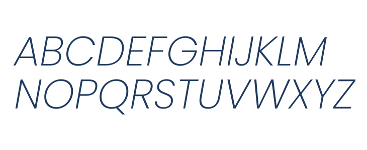 Poppins ExtraLight Italic1 Uppercase