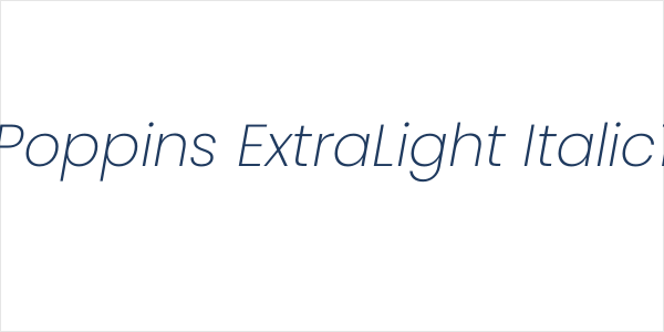 Poppins ExtraLight Italic1 Logo