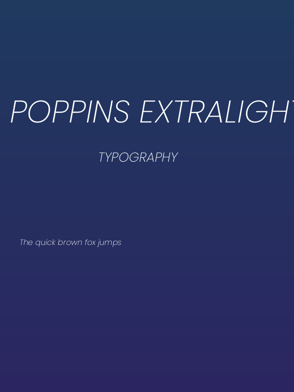 Poppins ExtraLight Italic1 Poster