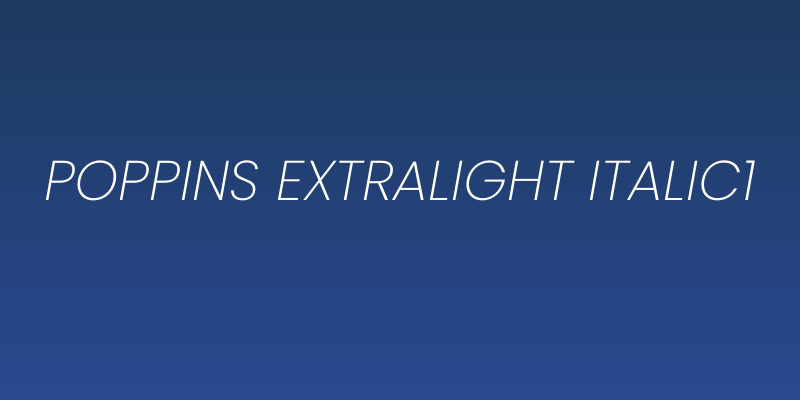 Poppins ExtraLight Italic1 Social Header
