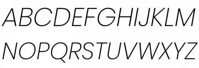 Poppins ExtraLight Italic Schriftart Groß