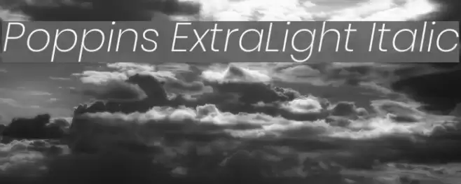 Poppins ExtraLight Italic Polices examples