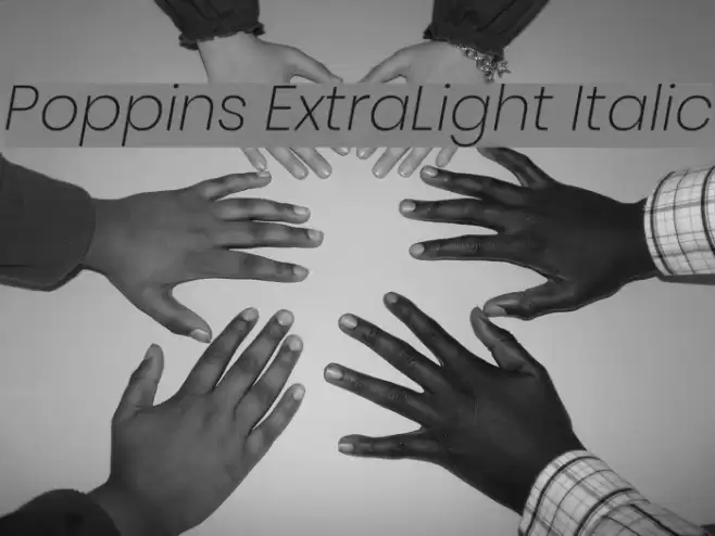 Poppins ExtraLight Italic Polices examples